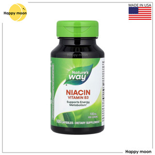 Nature's Way, Niacin, Vitamin B3, 100 mg, 100 Capsules บี3