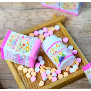 LGK วิตามินผลไม้รวม รสชาติ elderberry 1 กระปุก 60 เม็ด สำหรั…