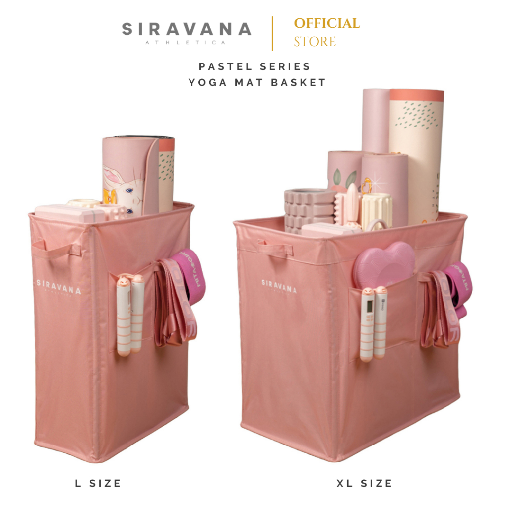 SIRAVANA ตะกร้าจัดเก็บเสื่อโยคะ รุ่น Pastel Yoga Mat Basket