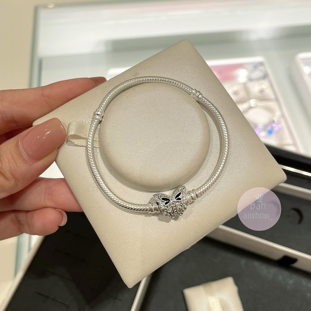 (ของแท้100%) Pandora silver Butterfly Clasp bracelet ข้อมือ ผีเสื้อ
