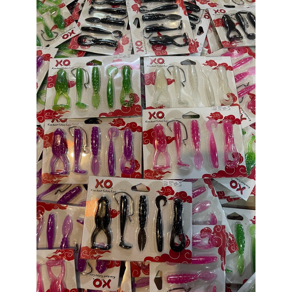 เหยื่อOK Knockout Fishing Lure เหยื่อเท็กซัส 5แบบ ใน1แพ็ค พร้อมตัวเบ็ด