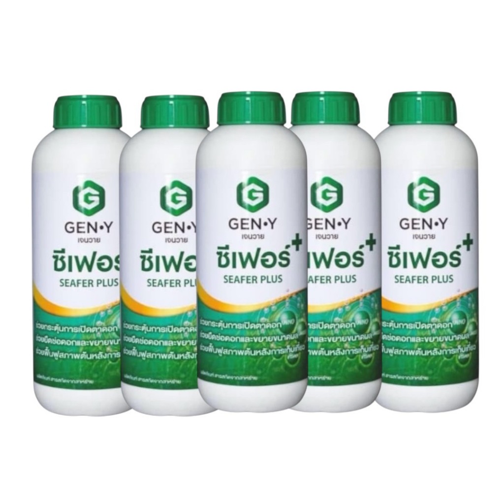 (1 ลิตร 5 ขวด)ซีเฟอร์พลัส ขนาด 1 ลิตร GEN-Y สาหร่ายเขียว+อะมิโนเข้มข้น ไซโตไคนิน ฟื้นต้น บำรุงใบ ช่วยเปิดตาดอก