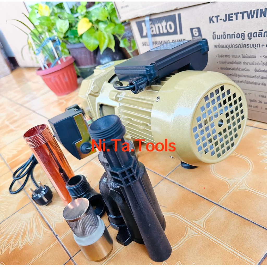 KANTO ปั๊มน้ำเจ็ทอัตโนมัติ ท่อคู่ดูดลึก KANTO 1 แรง KT-P-JET-750 ขดลวดทองแดงแท้ 100%- - รูปที่ 4