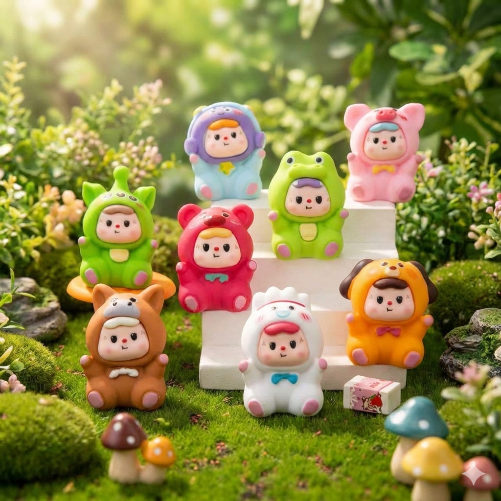ตุ๊กตาันสุดน่ารัก "Papa Zai Zai"  ฟิกเกอร์สปอนจ์บ๊อบบี้ "Dimo" เครื่องประดับเรซิ่น ตกแต่งโต๊ะทำงาน ของขวัญสุดคิวท์
