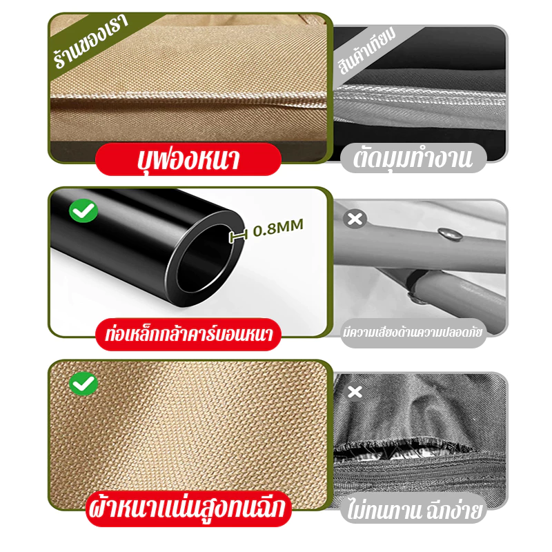 เก้าอี้แคมป์ปิ้งพับเอนนอนได้ ผ้า Oxford thumbnail 3