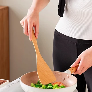 GAOBOOS ตะหลิวไม้บีช พลั่วไม้ ไม้พายทำอาหาร ทำจากไม้จริง จับถนัดมือ shovel spoon