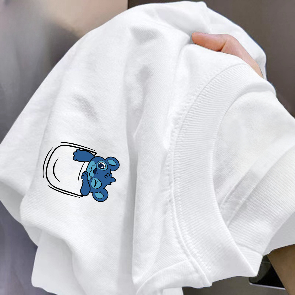 Teddy Tee😴เสื้อยืดสาวอวบ ไม่หดตัว ลาย"Pocket Bear" ผ้าฝ้าย100% OVERSIZE เสื้อยืดผู้หญิง สวมใส่สบาย พรางหุ่น สไตล์เกาหลี