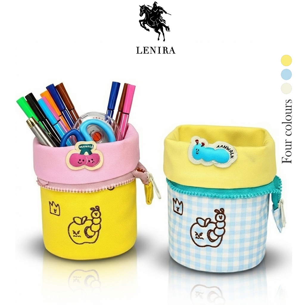 ส่งด่วน Lenira (B2299) กระเป๋าใส่ดินสอ-จัดระเบียบเครื่องสำอางค์-ทรงกระบอกพับได้