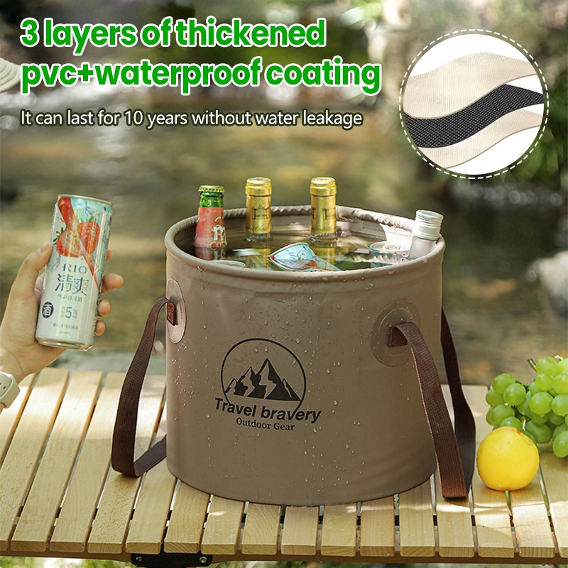 5L/10L/20 ถังน้ำยืดพับได้ ถังน้ำแคมป์ปิ้งพับได้ ถังน้ำพับภายนอก แคมป์ปิ้ง ถังพับได้ แบบพกพา พร้อมส่ง - รูปที่ 5