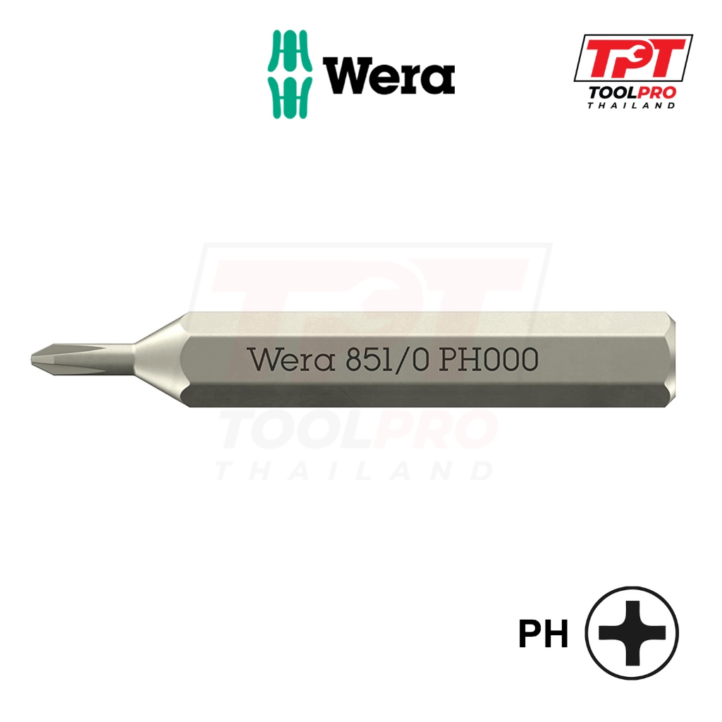 Wera ดอกไขควง หกเหลี่ยม, 851/0 Phillips MICRO Bit