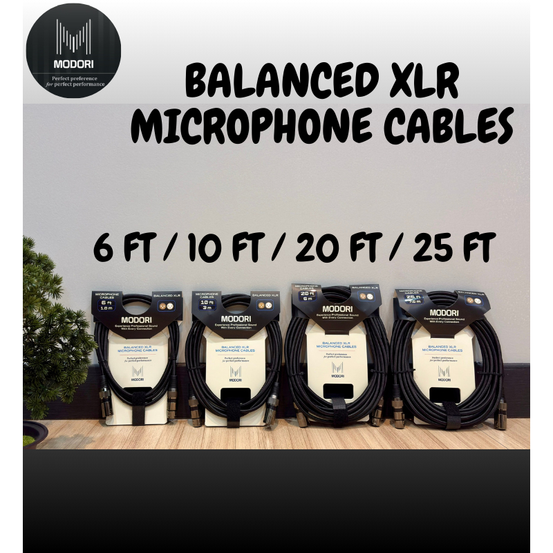 สายไมโครโฟน XLR MODORI - (6 ft) (10 ft) (20 ft) (25 ft)