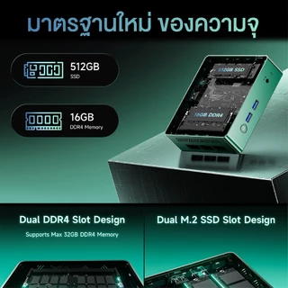 (แถมฟรีชุดเม้าส์ + คีย์บอร์ด) BMAX B6 Turbo Mini PC Intel Core i5-8257U RAM 16GB DDR4 / SSD 512GB Windows 11 ประกัน 1ปี