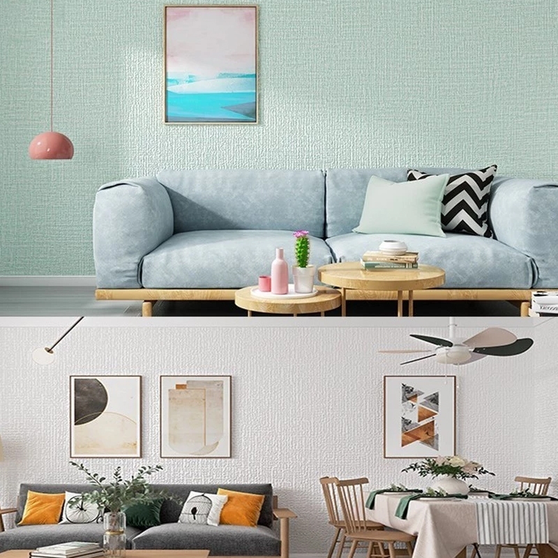 วอลเปเปอร์ติดผนังลายผ้าทอ 50×300ซม สติ๊กเกอร์ติดผนังลายผ้า ทนทาน กันน้ำ ติดตั้งง่าย วอลเปเปอร์ผ้าลินิน - รูปที่ 6