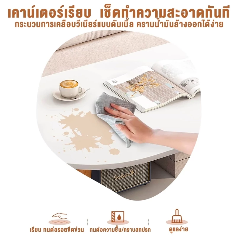 โต๊ะกลางโซฟา 2 ชั้น สไตล์โมเดิร์น ไม้แท้ ขนาด 120/100/80 ซม thumbnail 9