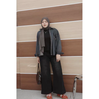 Heartmade-Solie wild-leg jeans👖🪡(s-3xl)สินค้าพรัอมส่ง