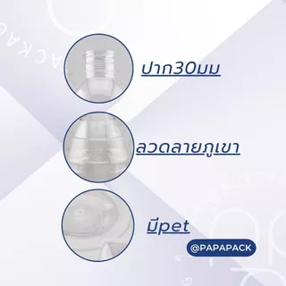 ขวดละ2บาท** ขวดพลาสติกPET 550ml. พร้อมฝา ทรงภูเขา แพ็ค100ขวด *รบกวน1ออเดอร์ต่อ1แพค* PAPAPACK