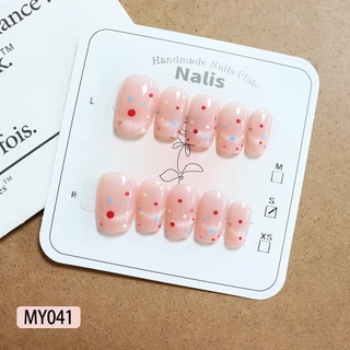 MY/MD เล็บปลอม สไตล์โมเดิรน สีลูกแก้วแคทอายใช้งานง่าย10 ชิ้น/ไซส์ XS/S/Mเซ็ตเล็บปลอม ฟรีกาวสิริโคนติดเล็บ เล็บปลอม