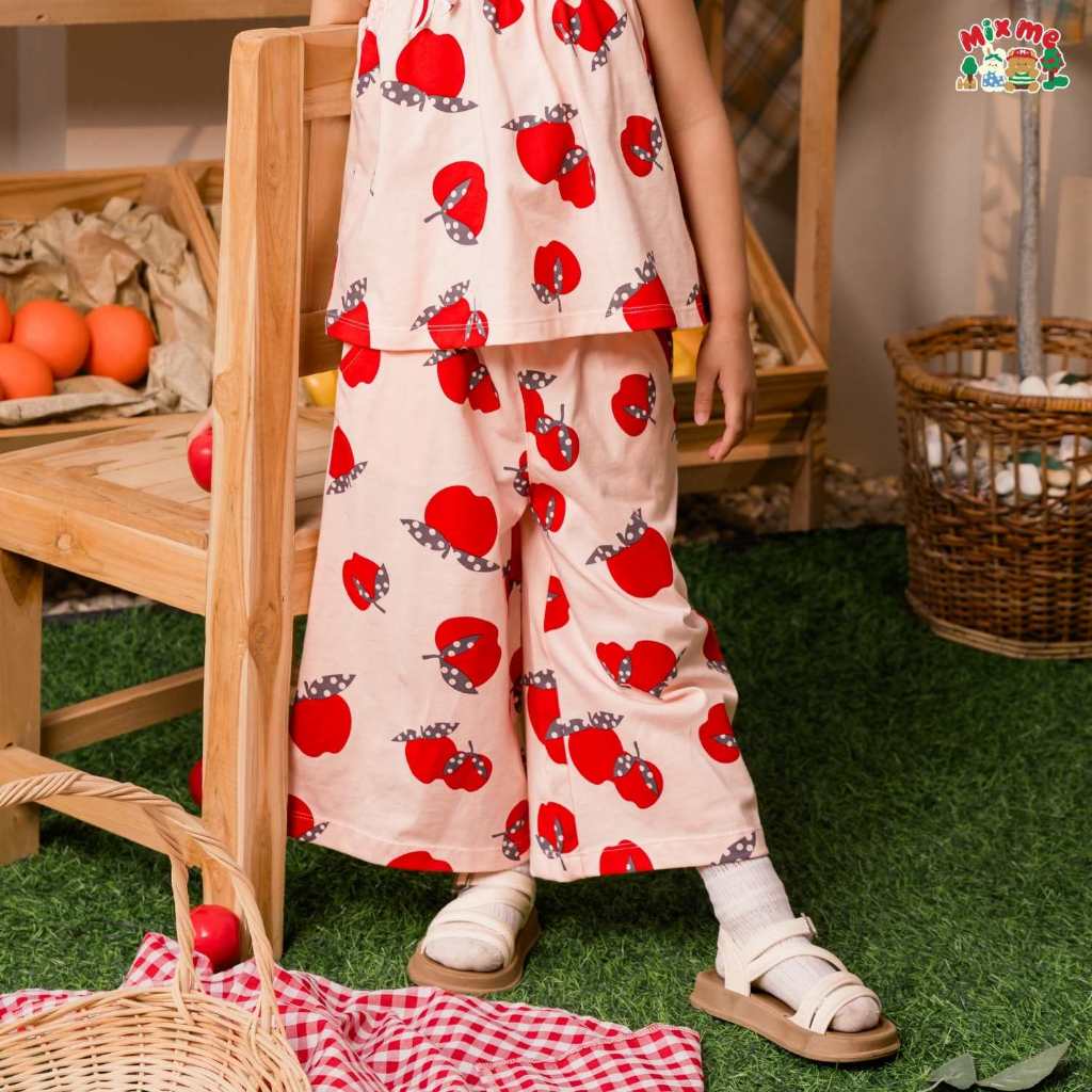 Mix Me เสื้อสายเดี่ยว กางเกงทรงขาบาน ลายแอปเปิ้ล ผ้า Single Jersey เด็กหญิง อายุ 1-7 ปี เสื้อผ้าเด็ก รุ่น 500452/500453 - รูปที่ 5
