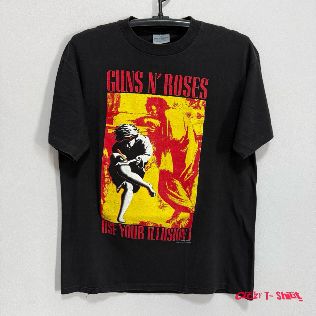 เสื้อวง Vintage 90’s Guns N’ Roses • Use Your Illusion I&II ตะเข็บเดี่ยว 🇺🇸 แท้จากกระสอบมือสอง