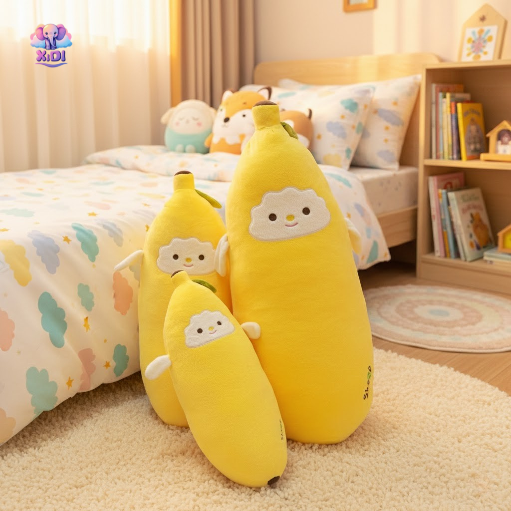 ตุ๊กตาของเล่นกล้วย ตุ๊กตาหมอนกอดกล้วยลูกใหญ่ กอดอุ่น นุ่มฟู เป็นหมอนอิง หมอนหนุน ตัวน่ารักมาก