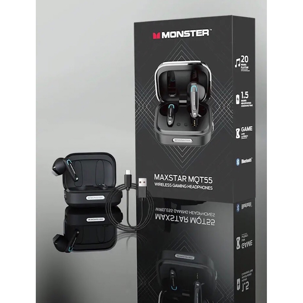 Monster MQT55 BT5.4 หูฟังบลูทูธ แถมฟรีถุงผ้าใส่หูฟัง