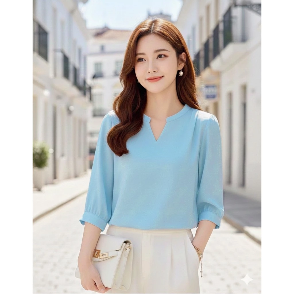 เสื้อคอวี ผ้าไหมอิตาลี ใส่สบาย สั่งตัดจากโรงงานไทย