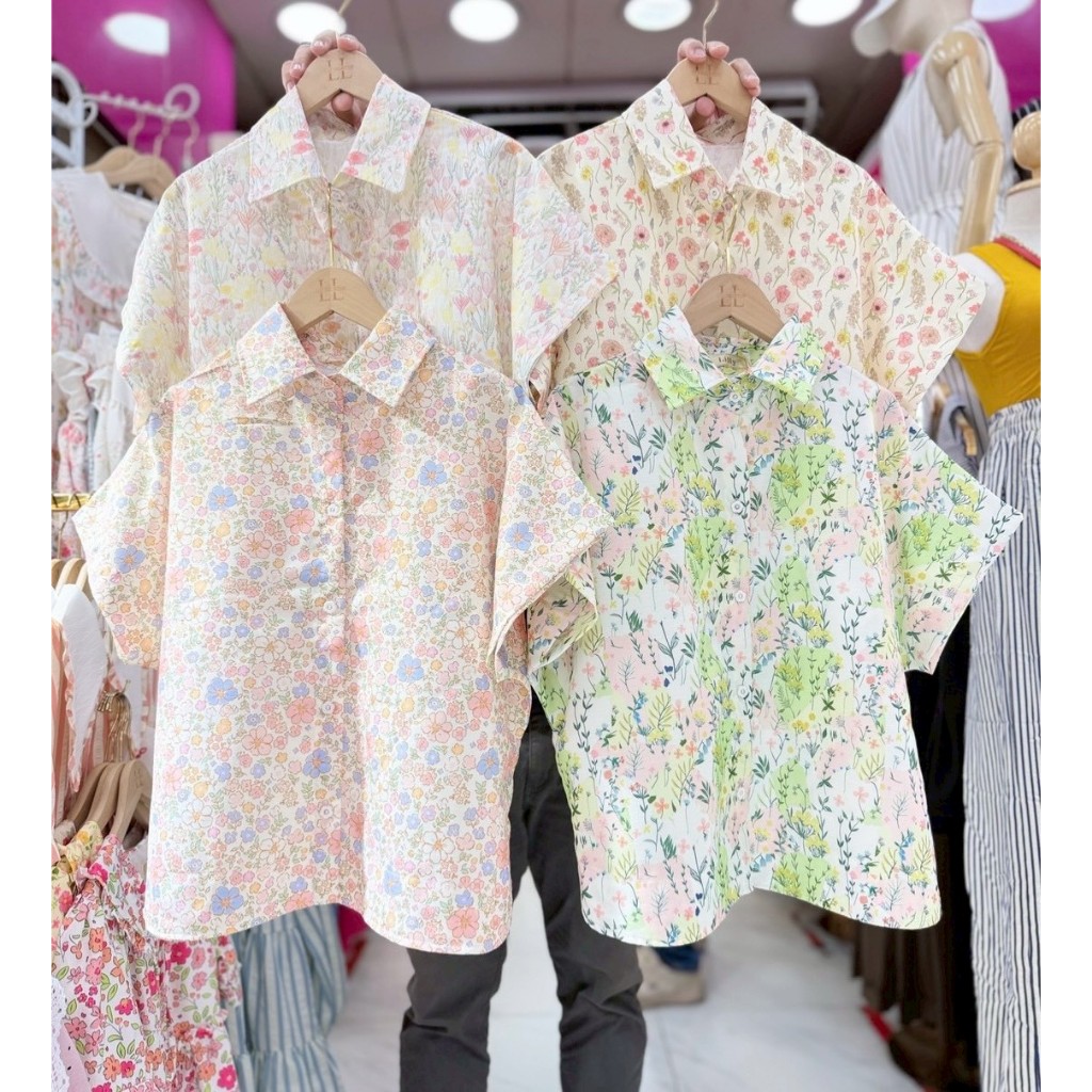 ป้าย Lilly เสื้อผ้าฝ้ายพิมพ์ลายชายโค้งหน้าผ้า 46 นิ้ว อกจริงไม่เกิน 42-44 ใส่ได้ค่ะ ยาว 22 นิ้ว