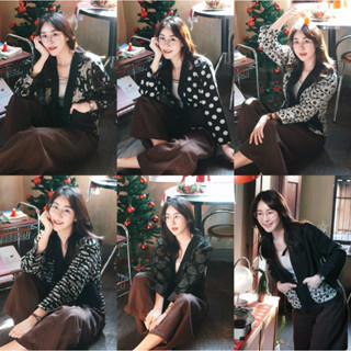 เสื้อคลุมสีดำผ้าฝ้ายกัดลายไม่ใช่ผ้าพิมพ์ลายนะคะสวยเปะ🪶💖