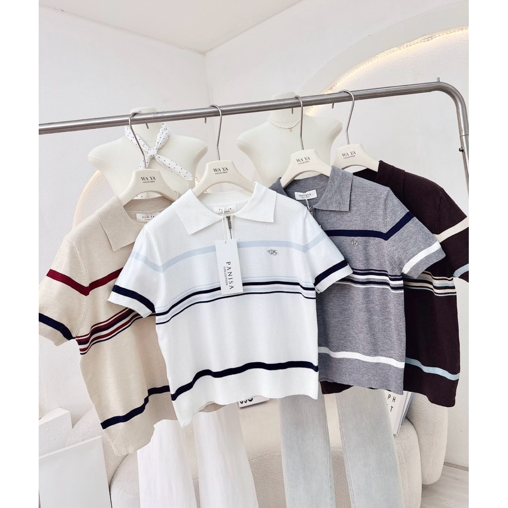 PANISA เสื้อโปโลไหมพรมซิปหน้า (สาวอวบใส่ได้) ราคา ถูกที่สุด ดีลบีเคเค แกลเลอรีภาพที่ 8