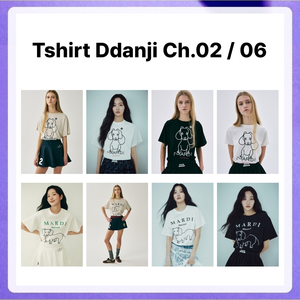Mardi Mercredi Tshirt Ddanji Ch.02 / 06 (Butter Taupe, Cream Black, Cream Mossgreen, Butter PinkLavender, Oatmeal Navy)