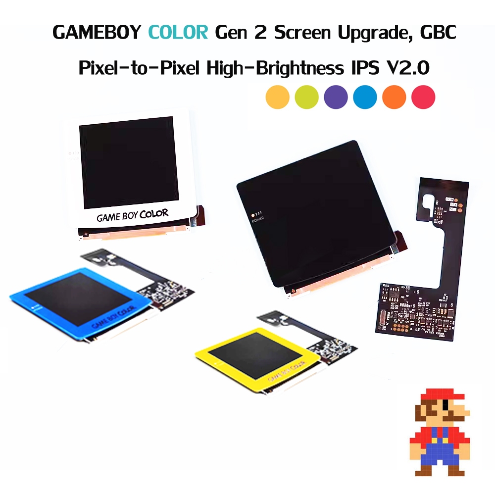 GBC IPS 🔥หน้าจอ IPS สําหรับ Gameboy color IPS Highlight Backlight จอแสดงผลสําหรับ GBC IPS เกมคอนโซลห