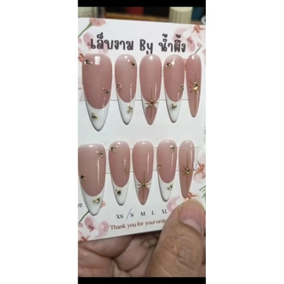 เล็บเจล เฟร้นปลายขาว พร้อมอุปกรณ์ติด.