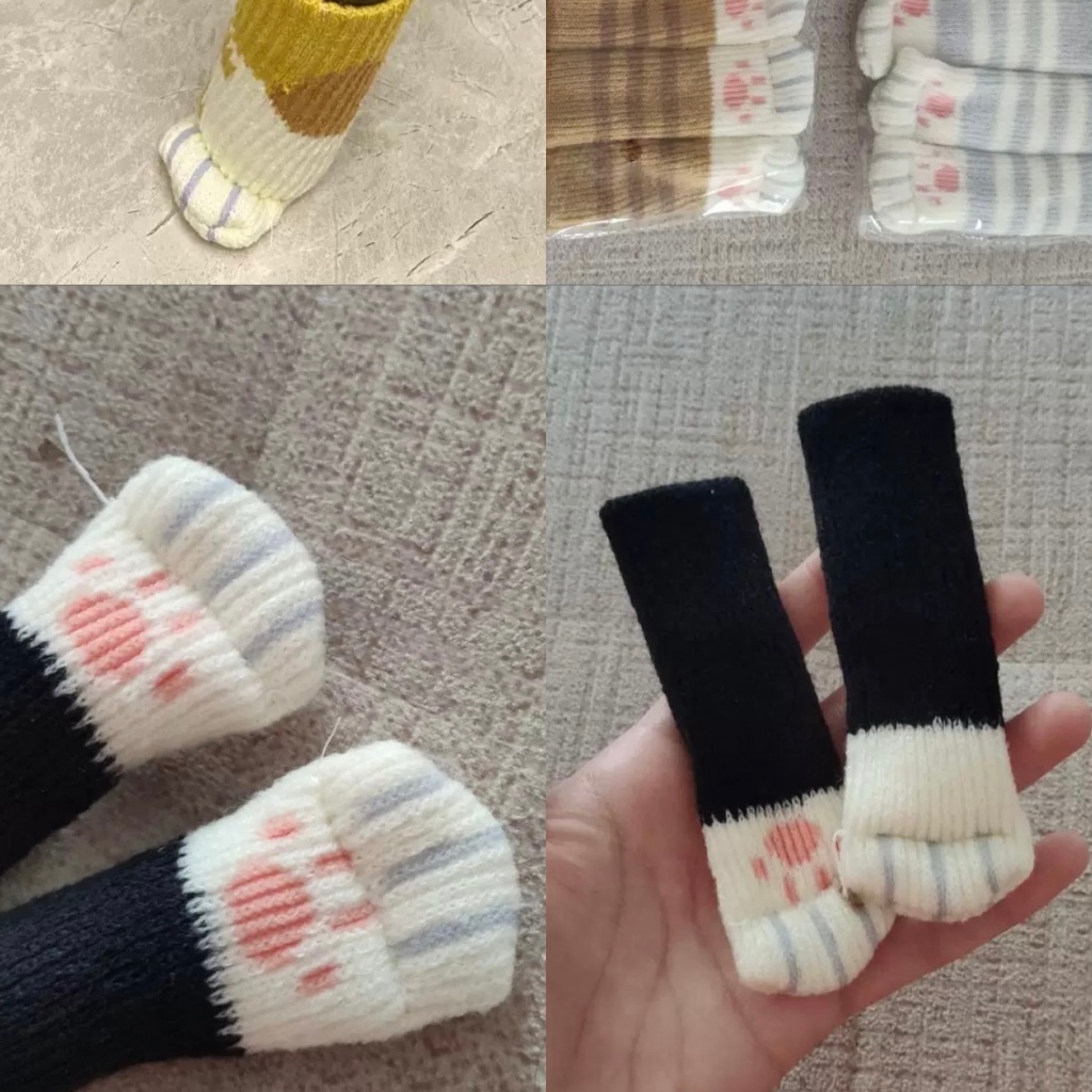 พร้อมส่ง ถุงเท้ากันรอย ขาแมว ใส่ขาเก้าอี้ ขาโต้ะ กันพื้นเป็นรอย กันเสียงดัง น่ารักมาก