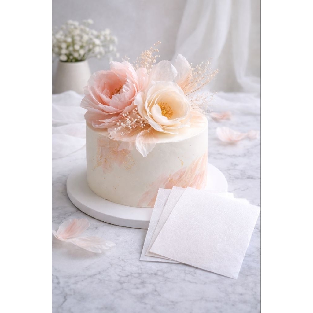 กระดาษเวเฟอร์แบบบาง 0.35 มม. สำหรับทำเค้กดอกไม้ flower  wafer paper ขนาด a4
