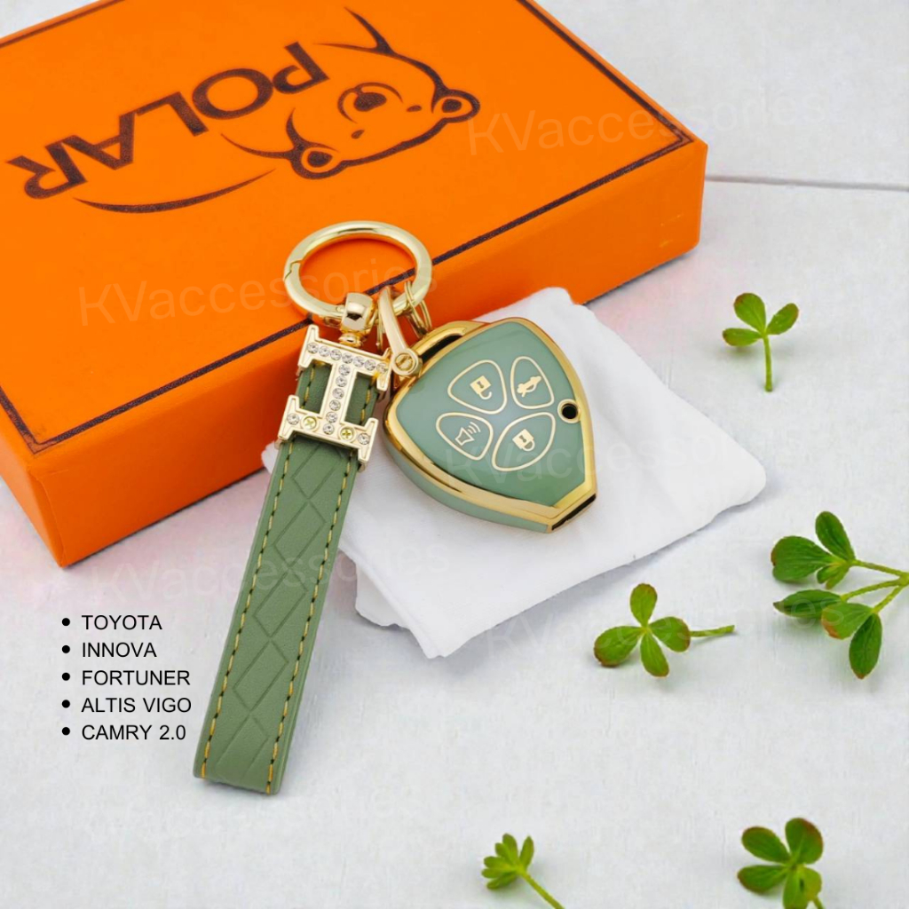 เคสกุญแจรถยนต์ Toyota  Vigo Innova Fortuner Altis Camry 2.0 แบบ4ปุ่ม เคสกุญแจ TPU พร้อมพวงกุญแจ - รูปที่ 2
