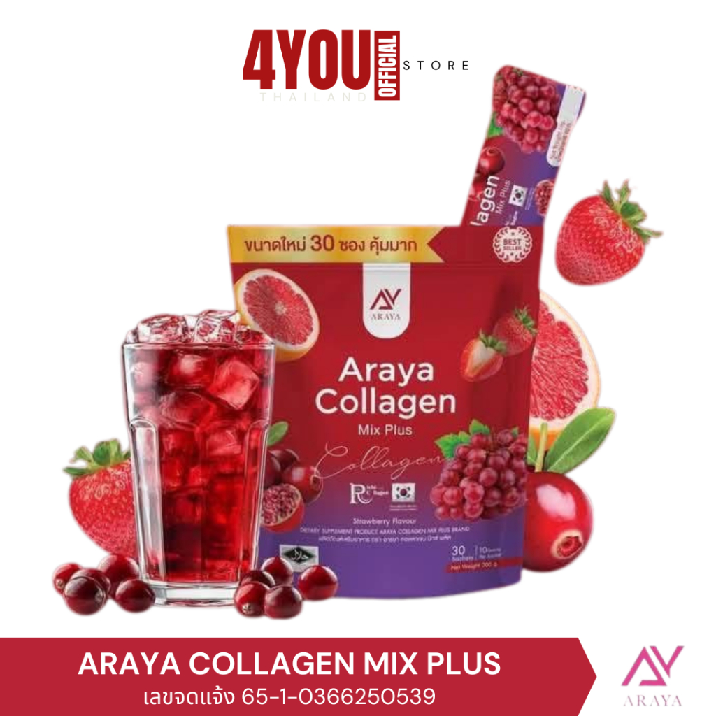 อารยา คอลลาเจน มิกซ์พลัส ARAYA collagen mix plus คอลลาเจน อารยา ผิวใสไร้ฝ้ากระ ตัวช่วยภายในผู้หญิง