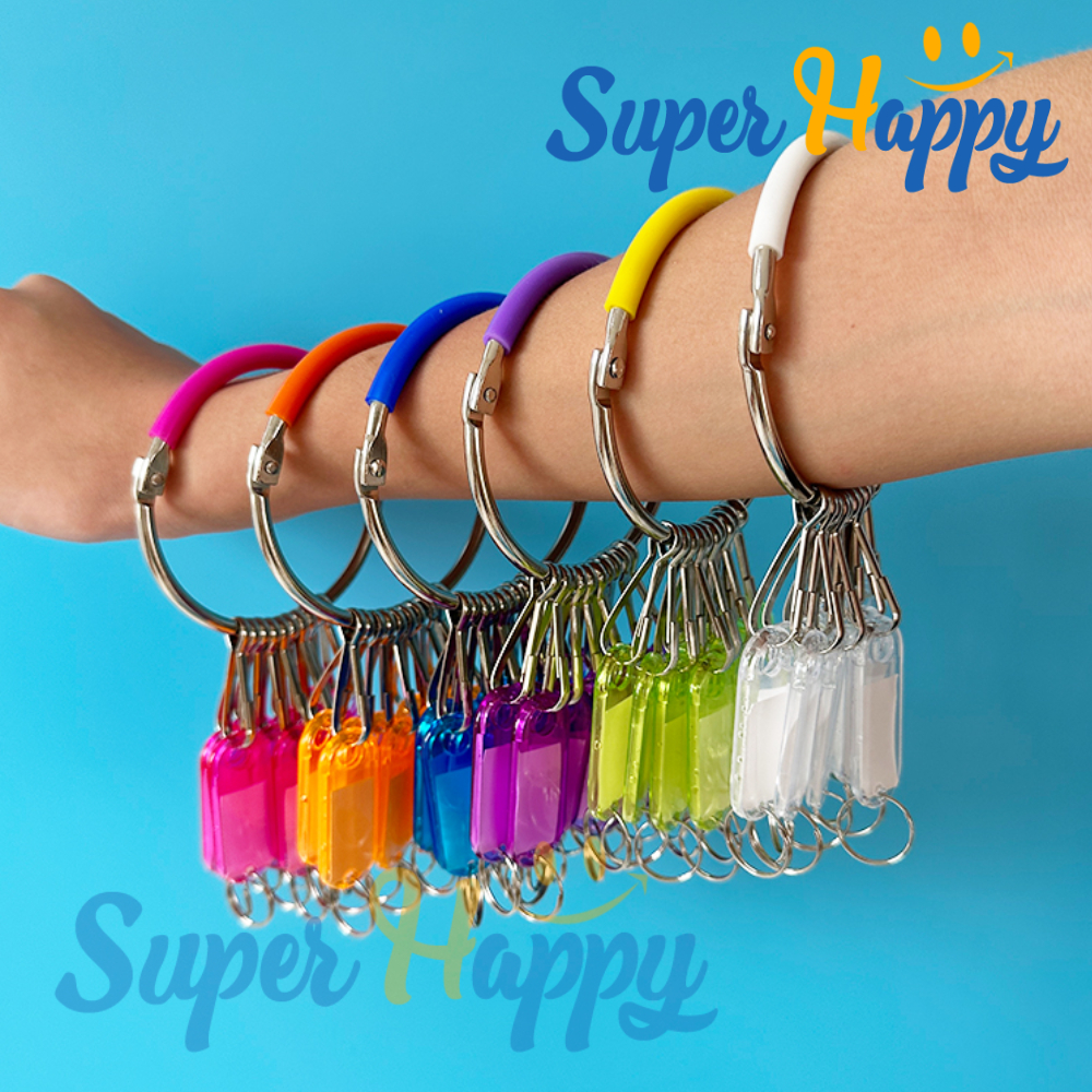 ที่เก็บพวงกุญแจ พร้อมแท็กชื่อพลาสติก 20 ชิ้น | Key Tag | สำหรับกุญแจ ห้องพัก ล็อกเกอร์ กระเป๋า