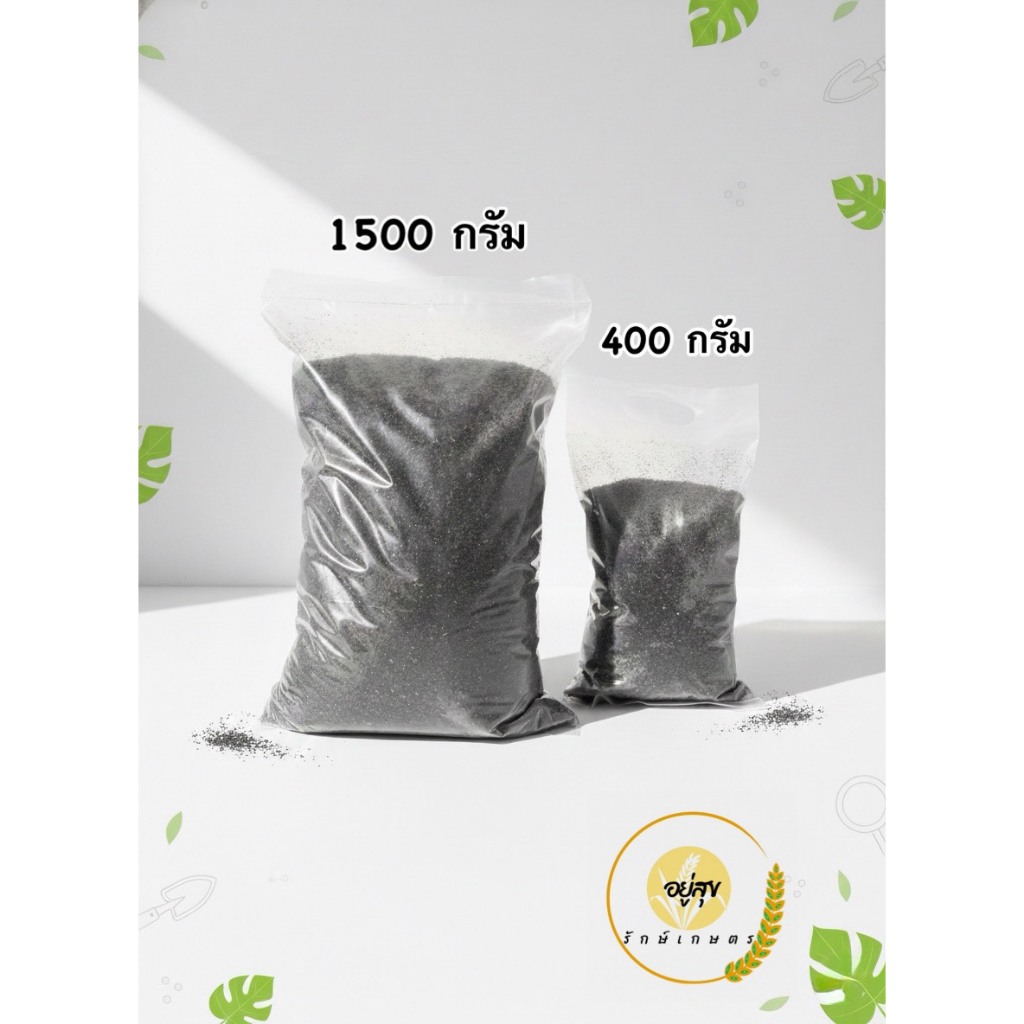 แกลบดำ แกลบดำอินทรีย์ สำหรับปลูกพืชทุกชนิด ดินร่วนซุย ขนาด 400 กรัม และ1500 กรัม