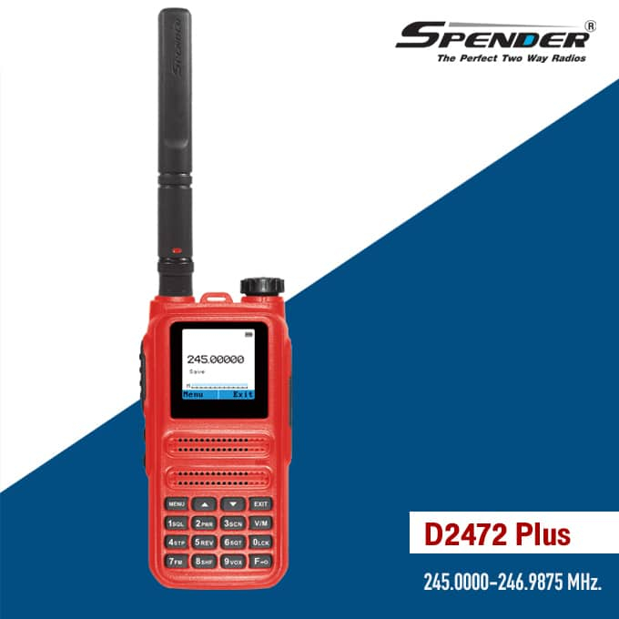 วิทยุสื่อสาร Spender D2472 Plus  กำลังส่ง 0.5 วัตต์ ขนาดเล็ก ไม่ต้องขอใบอนุญาต ได้อุปกรณ์ครบ