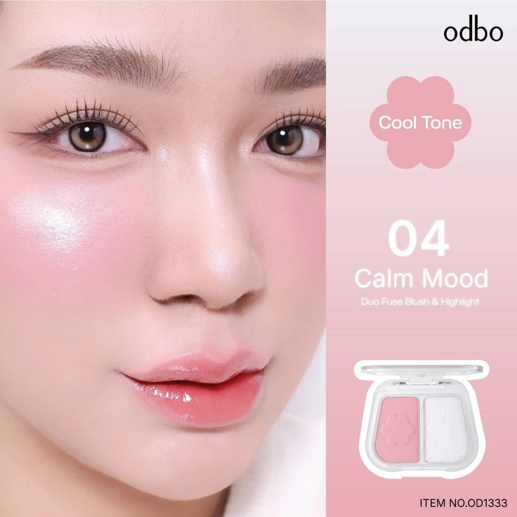 Odbo Duo Fuse Blush & Highlight สี 05 CHEER DATE thumbnail 4