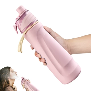 FJbottle 710ml ขวดน้ำสเปรย์น้ำขวดน้ำสแตนเลสขวดน้ำพร้อมหมอกสเปรย์และฉนวนกันความร้อนขวดน้ำกีฬารั่วไหลสำหรับยิมปีนเขากิจกรร