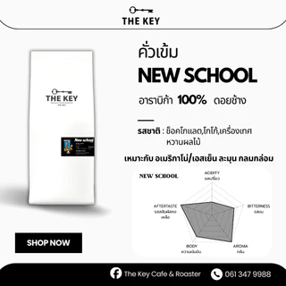 New School 500 กรัม เมล็ดกาแฟคั่วเข้ม อราบิก้า100% กาแฟเดอะคีย์,เมล็ดกาแฟคุณภาพ
