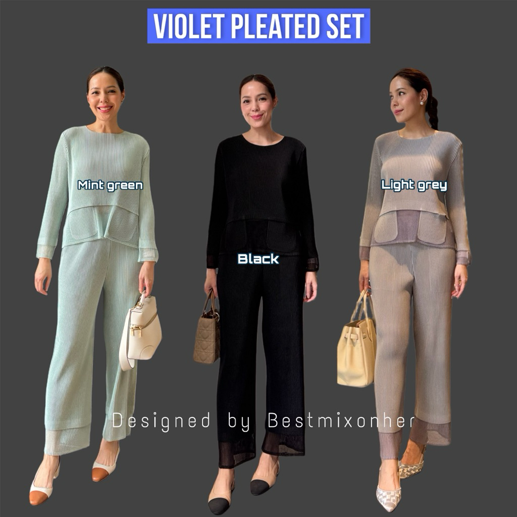 Violet Pleated set | Code 250275
