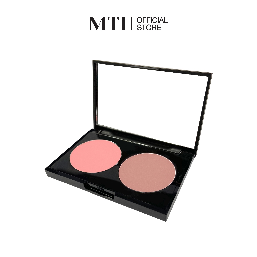 MTI Signature บลัชออน 2 หลุม สีสวย เนื้อละเอียดเนียนนุ่ม เกลี่ยง่าย เม็ดสีแน่น ติดทนนาน 7.4 กรัม PFBZF