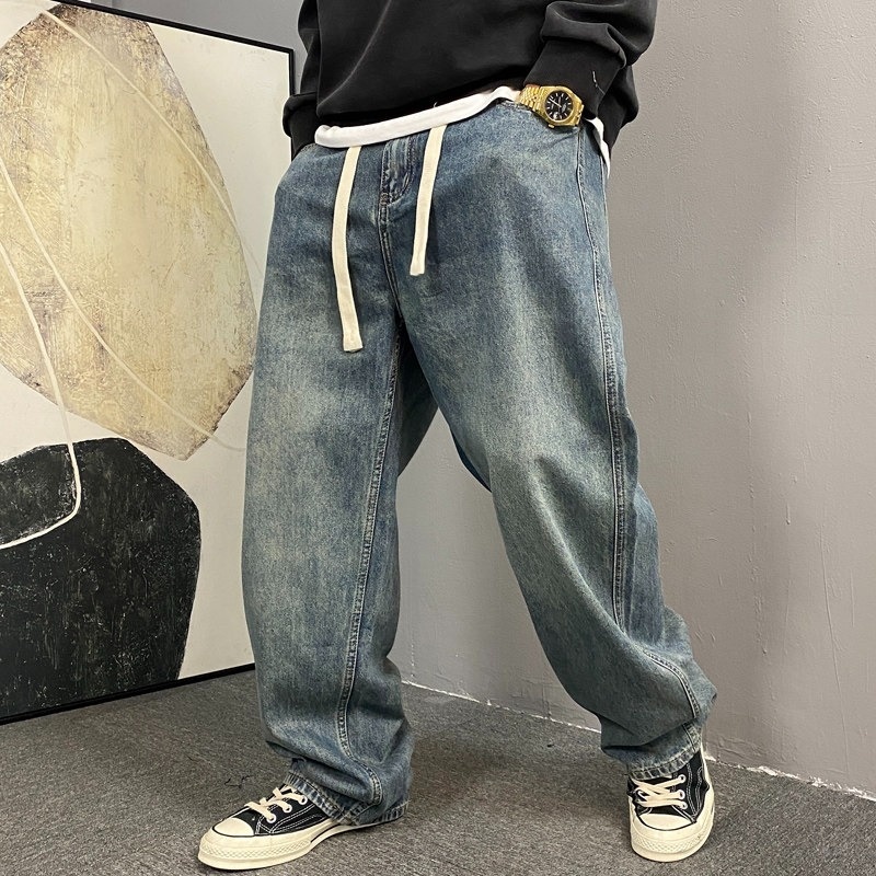 💖80-120KG💖 กางเกงยีนส์ผู้ชาย กางเกงไซส์ใหญ่ เอว36-46 เหมาะกับทุกรูปขา  สไตล์เกาหลี กางเกง baggy jeans - รูปที่ 7