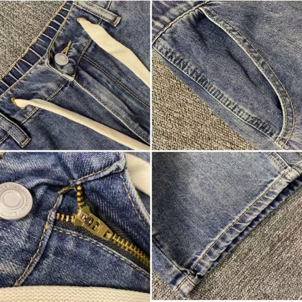 💖80-120KG💖 กางเกงยีนส์ผู้ชาย กางเกงไซส์ใหญ่ เอว36-46 เหมาะกับทุกรูปขา  สไตล์เกาหลี กางเกง baggy jeans - รูปที่ 4