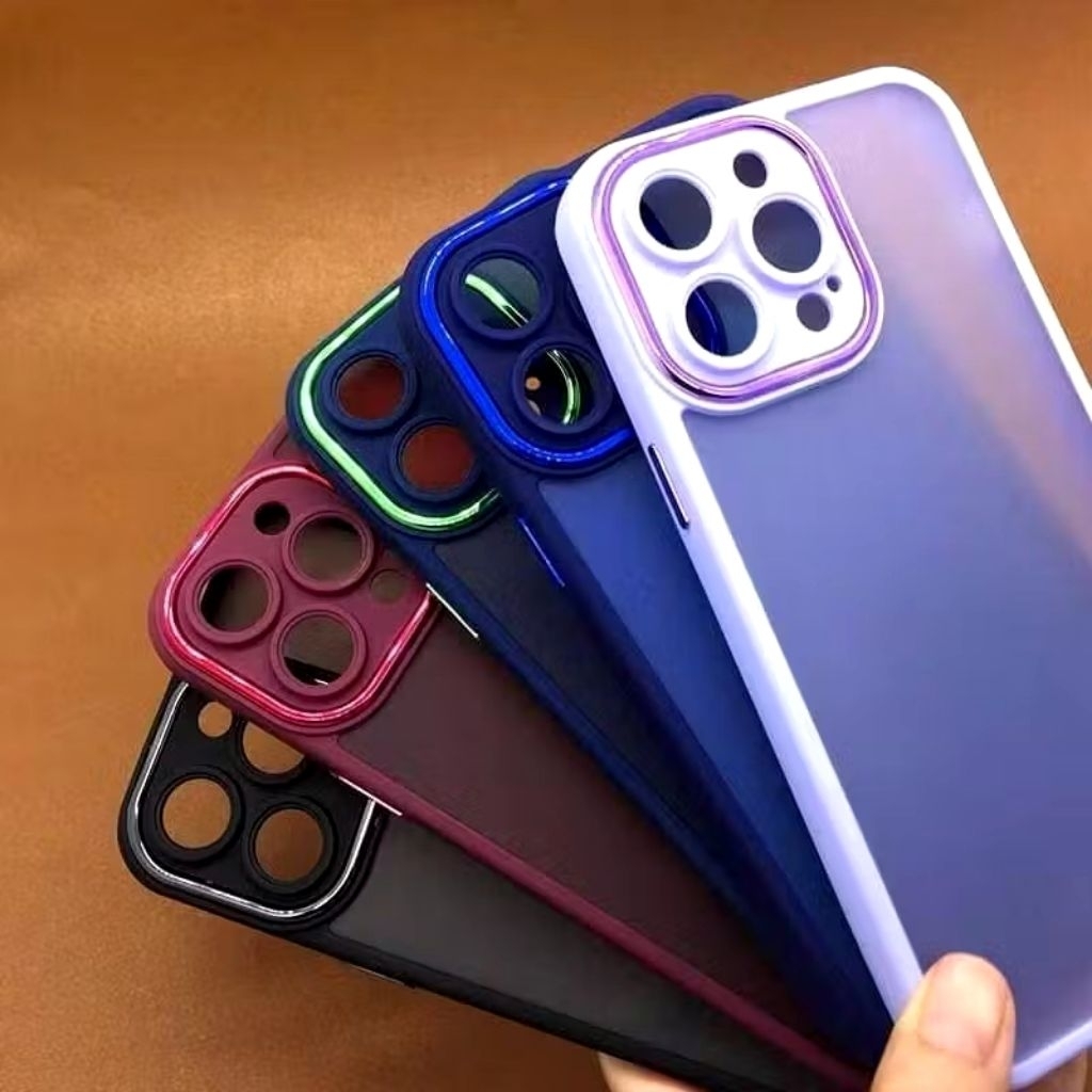 【รุ่นใหม่】เคสขอบสีหลังด้าน สำหรับ Vivo Y16 Y15S Y01 Y01A Y35 Y21 Y21T T1X Y33S เคสกันกระแทก - รูปที่ 3