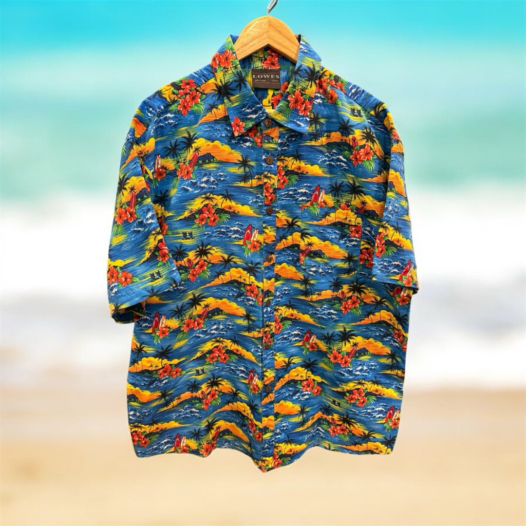 เสื้อเชิ้ตฮาวาย Lowes Australia ลายวิว size 50