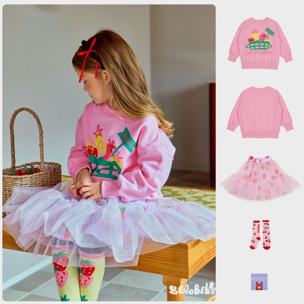 【พร้อมส่ง】「สินค้าลิขสิทธิ์แท้」IRIS KIDS winter IKS34056 strawberry สไตส์เกาหลีเสื้อกันหนาว (ใส่ได้10-20องศา)
