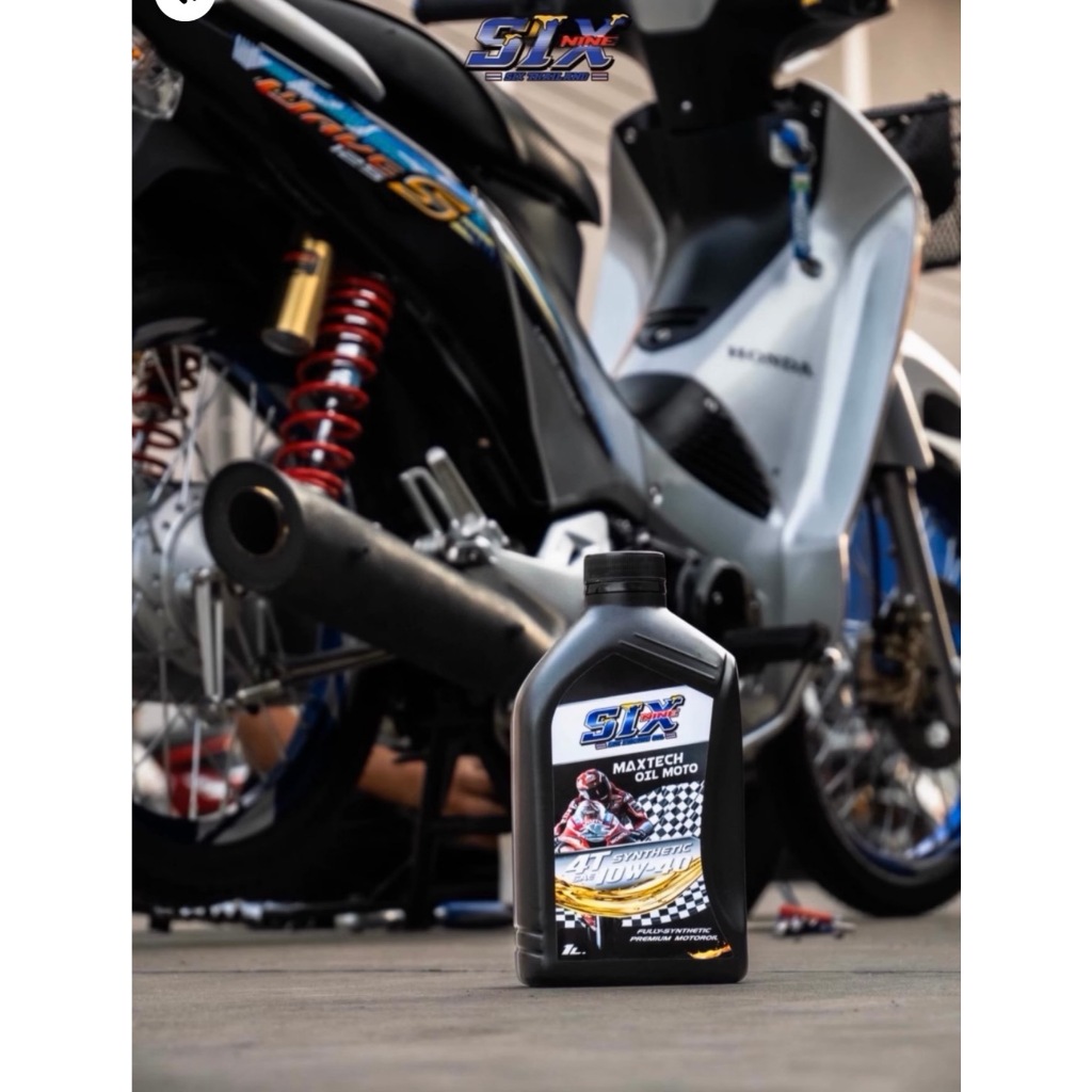 น้ำมันเครื่องสังเคราะห์แท้ 100% SIX ENGINE OIL 🛵 (มอเตอร์ไซค์) 10W-40